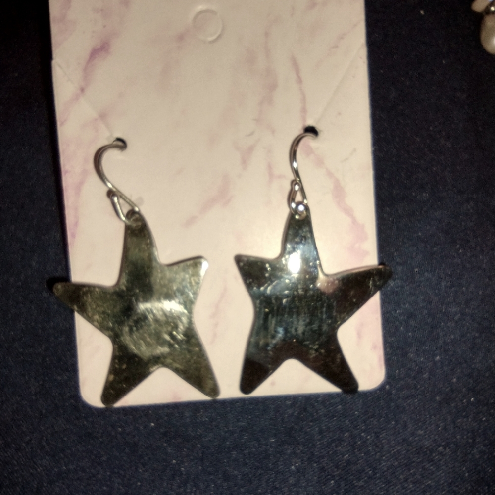 Vintage Silver star Earrings